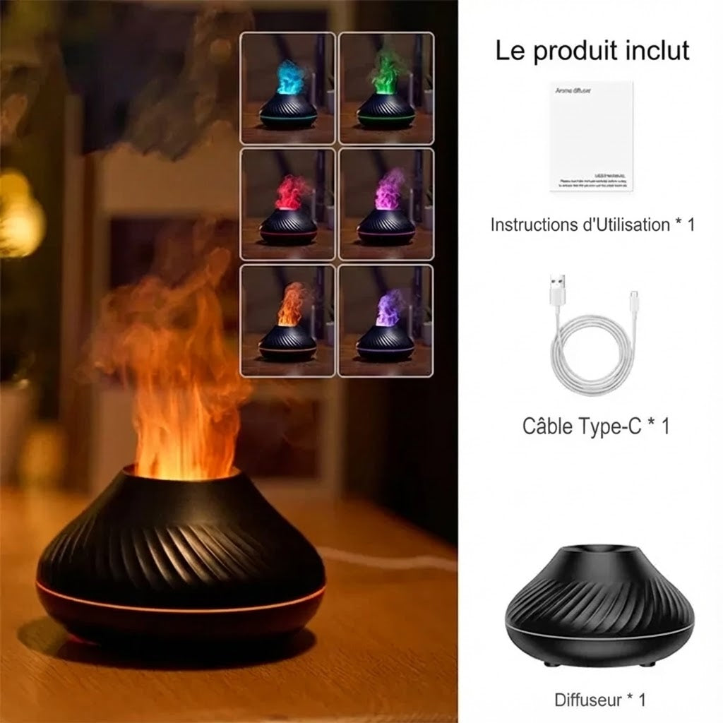 Diffuseur Volcanique Zen™ - Effet Flamme (Huiles Essentielles)